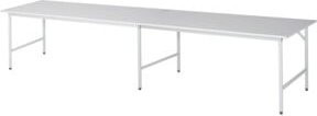 Rau Arbeitstisch Jerry höhenverstellbar in Grau und Weiß mit M-Platte, B: 400 cm, T: 100 cm, H: 80-85 cm - Bild 1