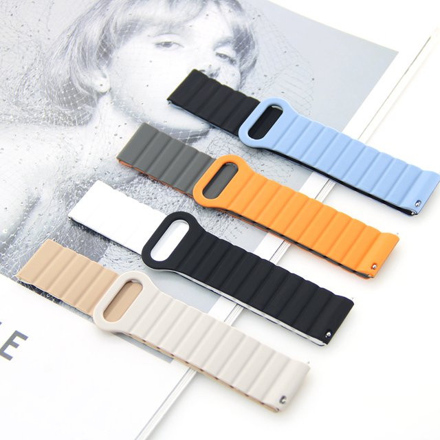Uhrenarmband Silikon, Magnetschleife, Unisex, 20mm 22mm - Bild 1