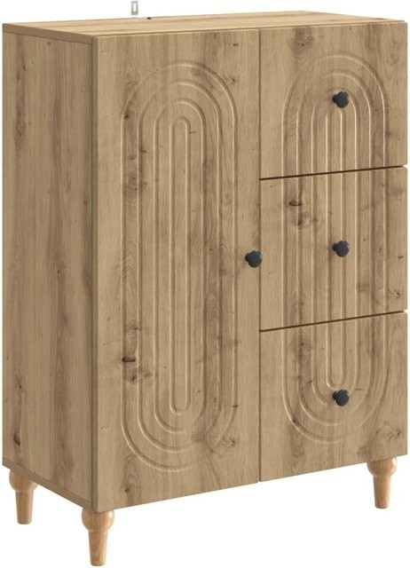 vidaXL Sideboard Artisan-Eiche in Braun, B/T/H: 66 x 34,5 x 90 cm - Bild 1