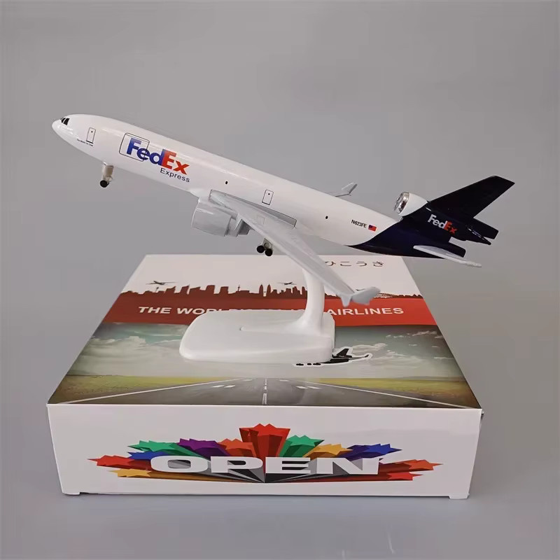 ZOCO Air Fedex Express Airlines B777 Flugzeugmodell, Metall, 20cm - Bild 1