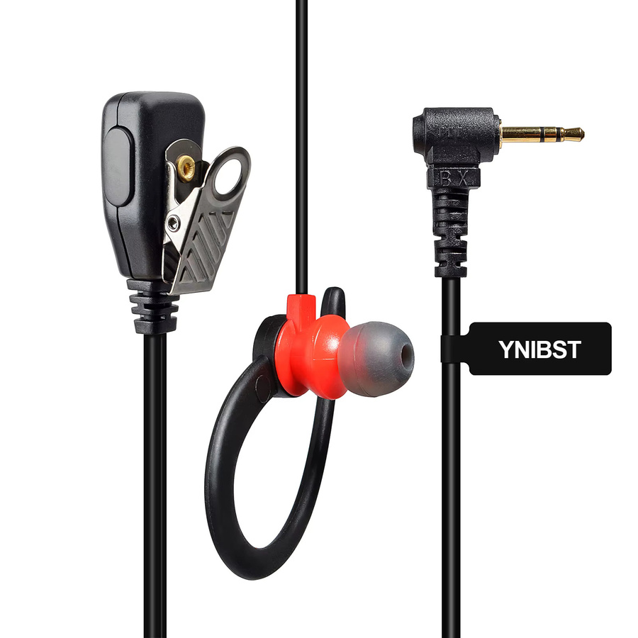 Motorola G-förmiges In-Ear-Ohrhörer mit Mikrofon für Walkie-Talkies, 3,5 mm Klinke, Schwarz/Rot - Bild 2