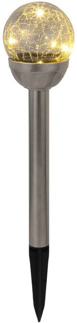 Sensation Solarleuchte LED in Edelstahloptik mit Glas und Kunststoff, Silber, Höhe: 38 cm, Durchmesser: 8 cm - Bild 1