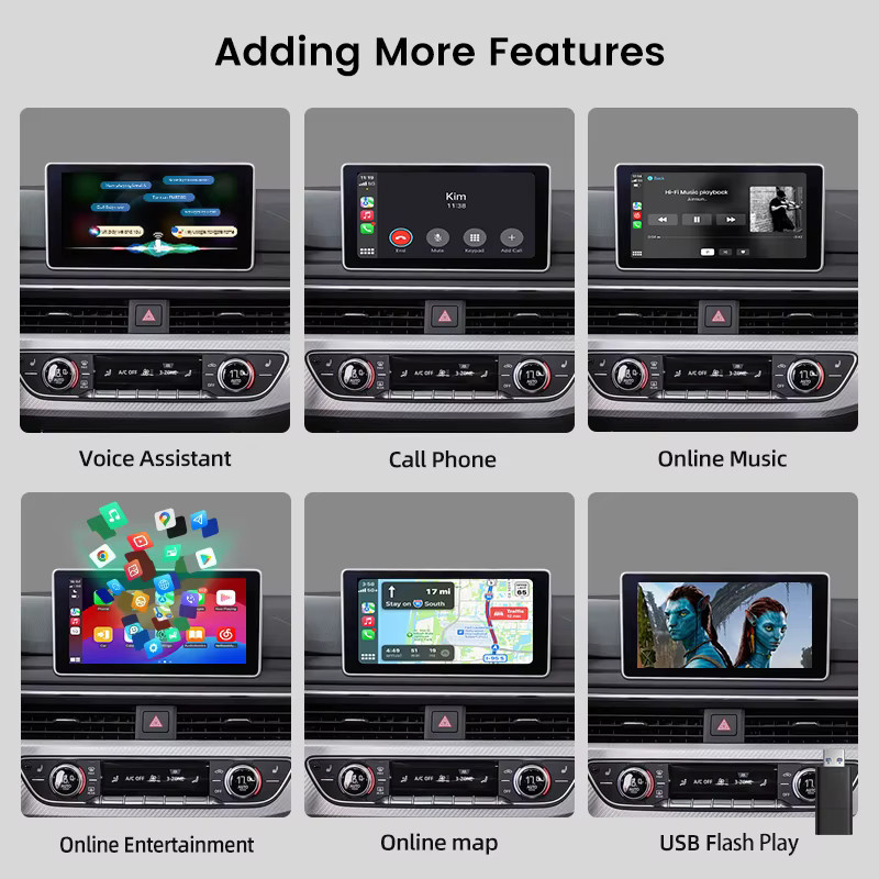 Junsun Wireless CarPlay und Android Auto Interface Modul für BMW i8 I12 NBT EVO System 2014-2018 mit Bluetooth und Mirror Link AirPlay in Schwarz - Bild 3