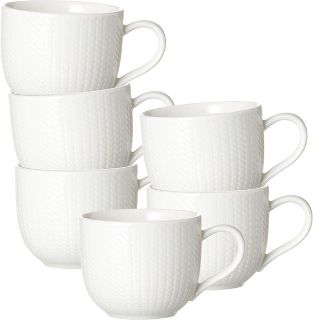 Ritzenhoff & Breker Kaffeetassen Saphir aus Porzellan, Weiß, 6er Set, 220 ml - Bild 1
