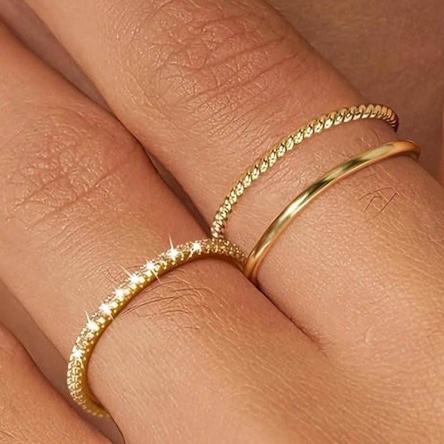 Bamos Ringe Set, Gold, Zirkonia, Damen - Bild 1