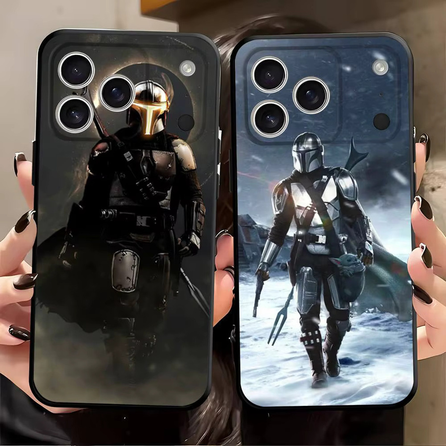 Disney The Mandalorian weiche Handyhülle für iPhone 15 16 14 13 12 11 Pro Max, Schwarz - Bild 1