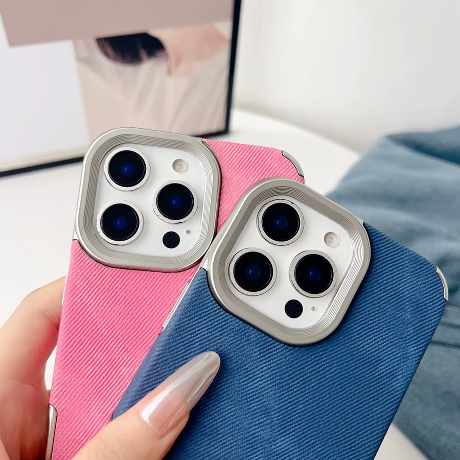 Stoßfeste Denim-Handyhülle mit Kornmuster für Apple iPhone 17, 16, 15, 14 und 13 Pro MAX in Blau - Bild 3