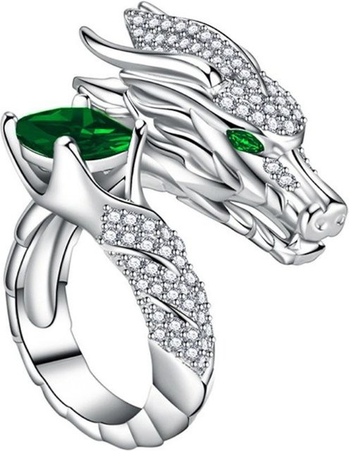 Breeze Wear Ring, Sternzeichen Drachen, Zirkonia, Silber, Damen, grün - Bild 1