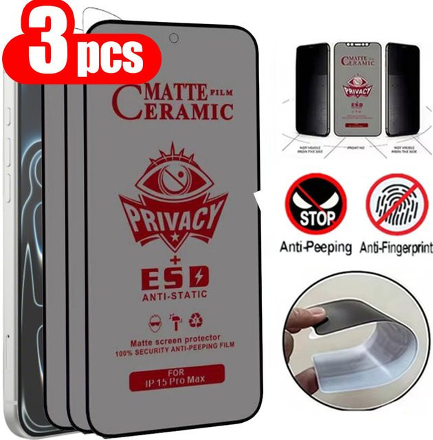 Matte Keramik Privatsphäre Screen Protector für Samsung Galaxy A17 5G A16 A15 S25 Ultra S24 S23 Plus S22 S21 FE A14 A13 A07 A06 A05 - Bild 1