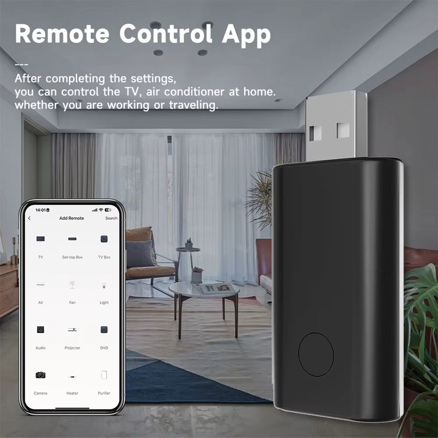 iHseno Intelligente Wi-Fi Universal-IR-Fernbedienung als 360° Infrarot-Blaster für Fernseher und Klimaanlagen in Schwarz, kompatibel mit Alexa und Google Home - Bild 2