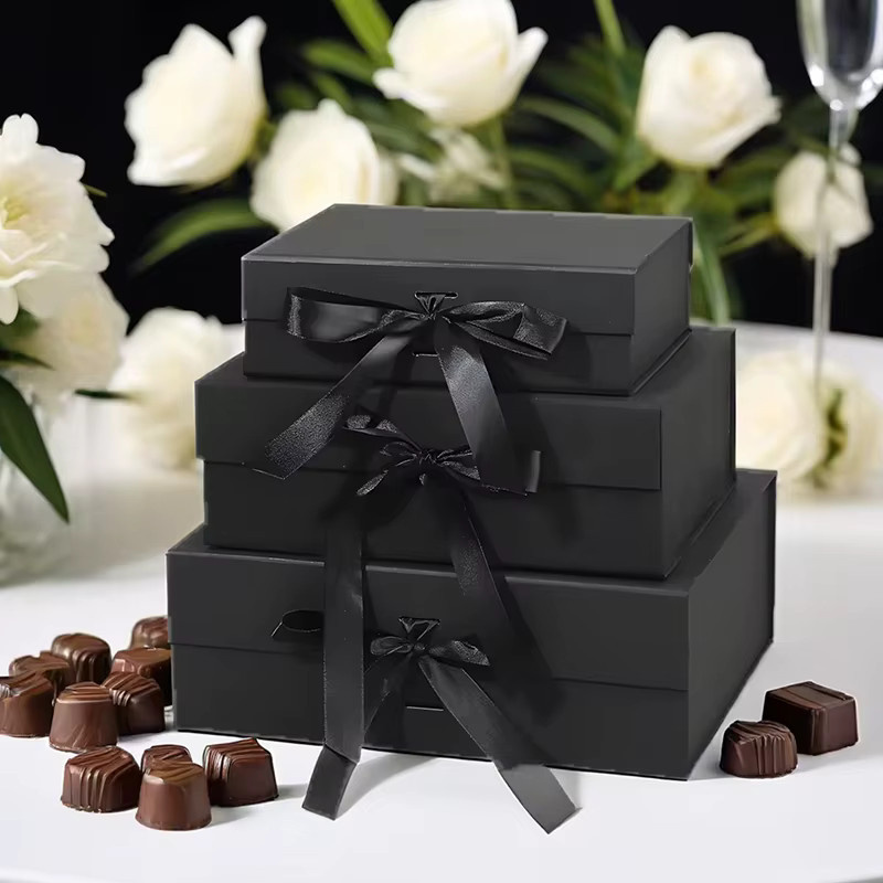 ZYF Luxus Geschenkbox-Set mit Grußkarte in Rosa, Schwarz und Weiß, Breite: 23 cm - Bild 3