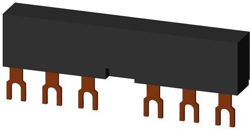 Siemens 3RV19152AB 3Ph.-Sammelschiene Schwarz mit 55mm Teilungsabstand für 2 Schalter und Gabelanschluss - Bild 1