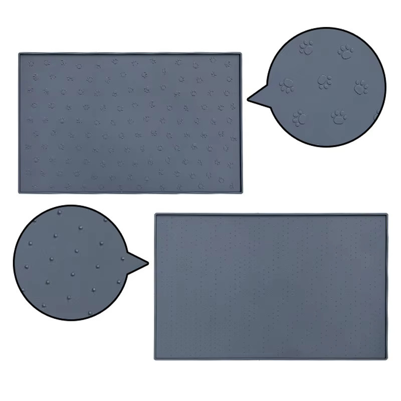 Rutschfeste Silikon-Futtermatte von pawstrip für Hunde und Katzen, wasserdichtes Haustier-Tischset, Farbe: Schwarz, B: 48 cm, H: 30 cm - Bild 4