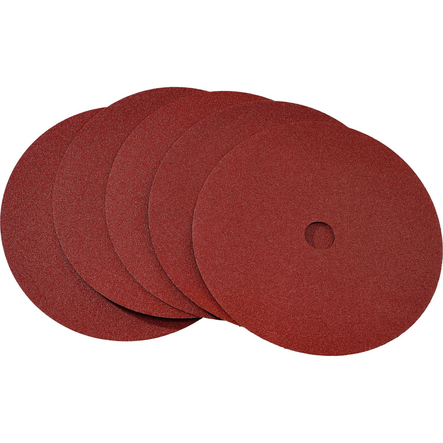LUX-TOOLS Fiberscheibe Classic Rot Ø 230 mm Körnung 80 für Metall, 5 Stück - Bild 2