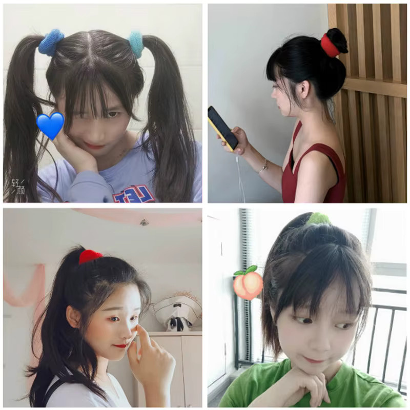 Haarbänder Kinder, bunte Scrunchie Ringe, elastisch - Bild 1