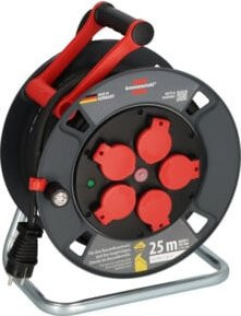 Brennenstuhl Professional Kabeltrommel 300 KU 2200 in Schwarz mit 25m H07RN-F 3G2,5 Kabel und IP44 Schutzart - Bild 1