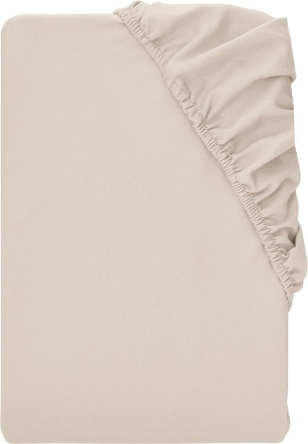 LIVARNO Feinbiber-Spannbettlaken aus Baumwolle in Beige, B/T: 90 x 100 cm, L: 200 cm - Bild 1