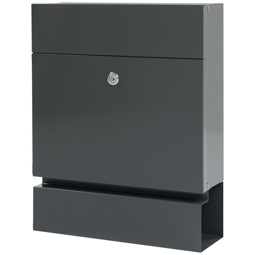 ME-FA Briefkasten Seranade aus Stahl in Basaltgrau, Wandmontage, B/H/T: 37,1 x 11,2 x 46,5 cm - Bild 2