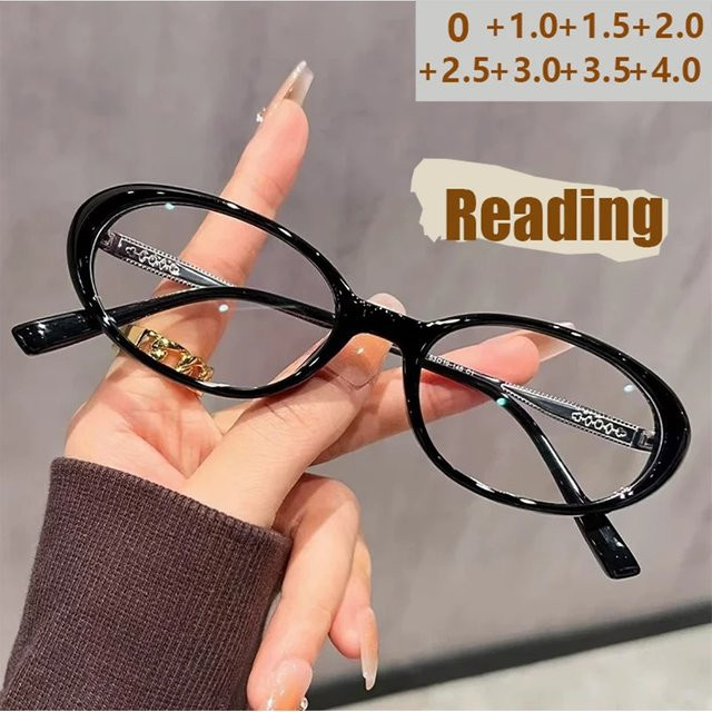 LALAMOLI Lesebrille, Oval, Vollrand, Kunststoff, Schwarz, Damen, Blaulichtfilter - Bild 1