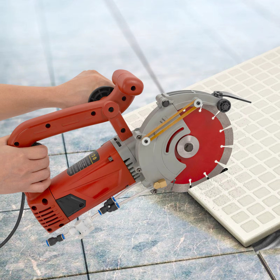 CNCEST Elektrische Beton- und Ziegelsäge in Rot mit 4800W Leistung und 190 mm Klingen-Wandfräse - Bild 3