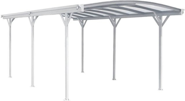 Aileenstore Design Carport London Aluminium mit UV-beständigen Doppelstegplatten in Weiß - Bild 1