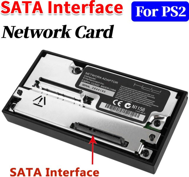 LAIMANEI Universeller Konsolen-Netzwerkkartenadapter für PS2 mit SATA/IDE-Schnittstelle für 2,5/3,5 Zoll SATA HDD in Schwarz - Bild 1