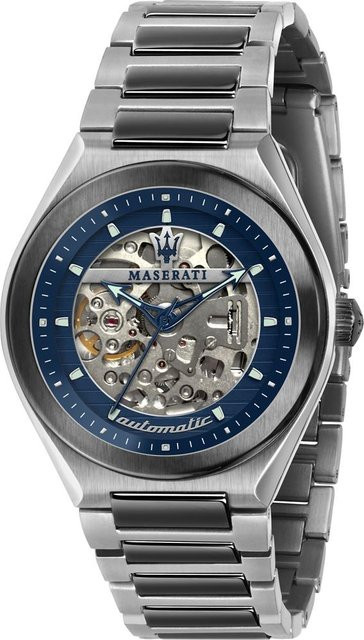 Maserati Armbanduhr, Automatik, Edelstahl, Blau, Herren - Bild 1