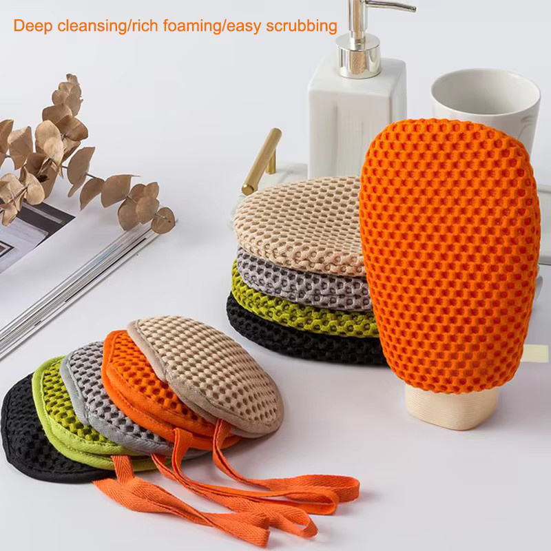 2-in-1 Bade-Luffa-Handschuh, doppelseitig, grün - Bild 3