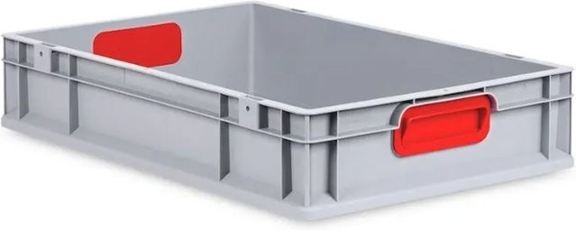 PROREGAL Eurobox Nextgen Color Transportbox mit Griffen und glattem Boden, Rot, H x B x T: 12 x 40 x 60 cm, 23 Liter - Bild 1