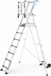 Zarges ZAP Safemaster Max S Plattformleiter aus Aluminium mit 7 Stufen in Silber - Bild 1