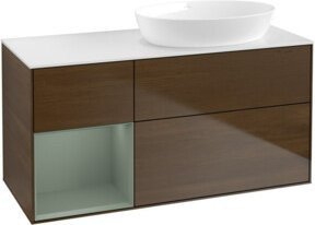 V&B Waschtischunterschrank Finion mit Wandbeleuchtung, Farbe Weiß, B/T/H: 120 x 50,1 x 50,1 cm - Bild 1