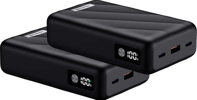 BlueBuilt Power Bank Doppelpack mit 20.000 mAh und 45 Watt Schnellladen in Schwarz - Bild 1