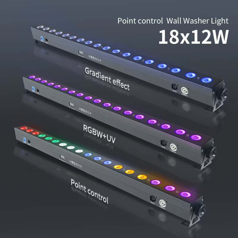 Professionelle RGBWUV 6in1 LED Lichtleiste mit 18x12W, DMX512 Pixelsteuerung, Schwarz - Bild 2