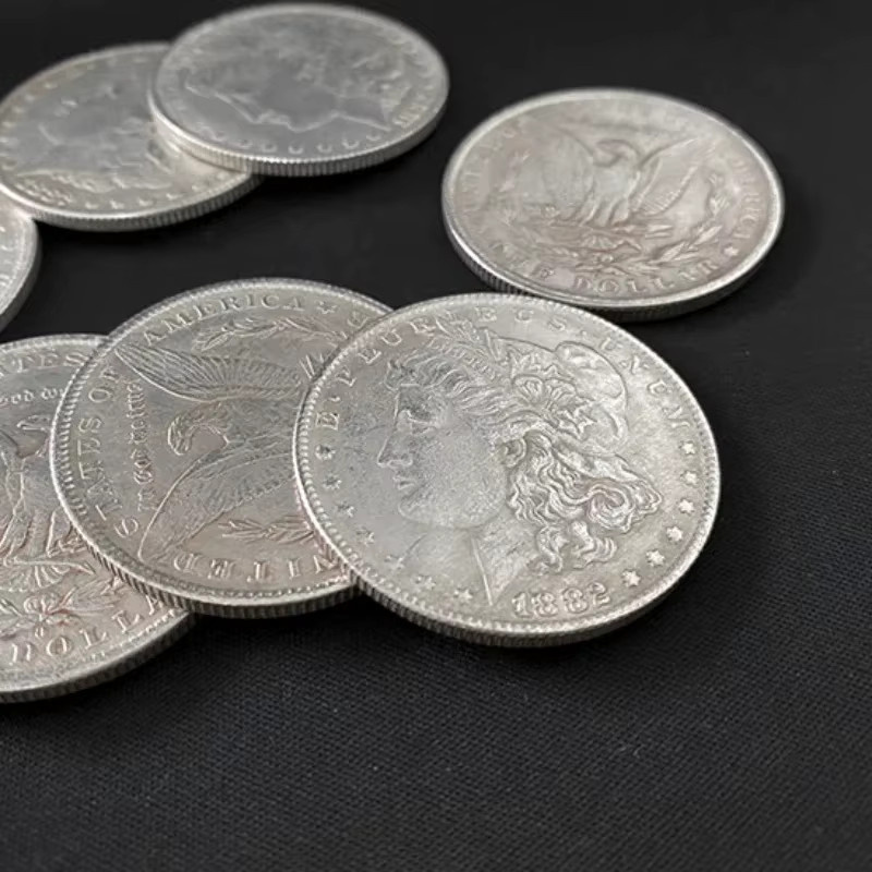 Enjoyer Kupfernickel Morgan-Münzen, 3-teiliges Set, Magie-Zubehör - Bild 2