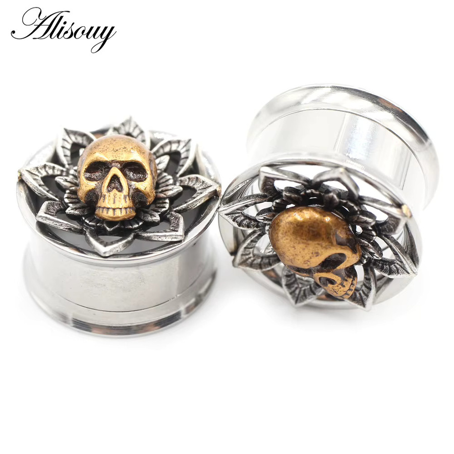 Alisouy Ohr Piercing Flesh Tunnel Plugs Expander, Edelstahl, Unisex - Bild 2