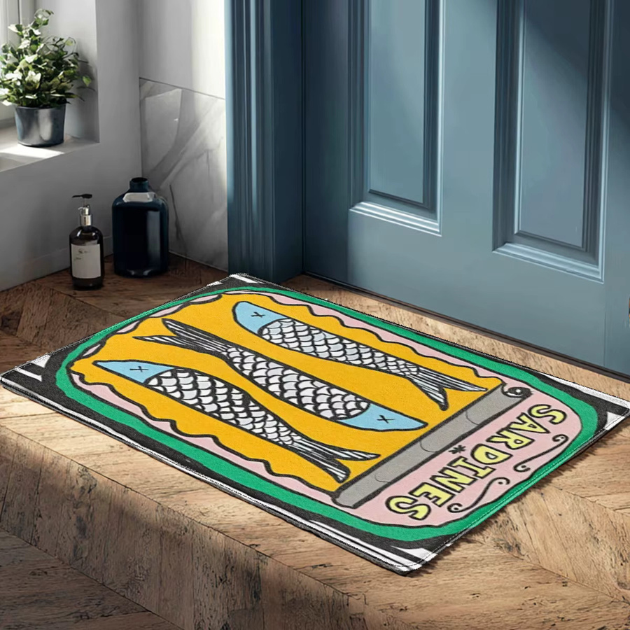 VIKAMA Kreativer Teppich im Fisch-Design, Mehrfarbig, Weiche Fußmatte für Badezimmer, Küche, Schlafzimmer oder Wohnzimmer - Bild 3