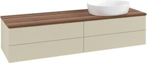 V&B Waschtischunterschrank Antao mit Frontstruktur und Beleuchtung in Weiß, B: 160 cm, T: 50 cm - Bild 1