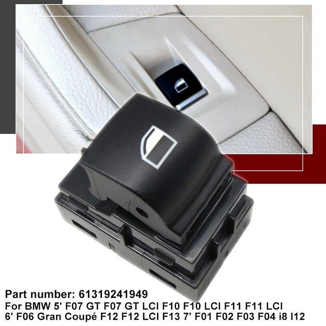 Malcayang Fensterheberschalter Beifahrerseite für BMW 5er und 7er F10 F11 F10N F11N in Schwarz - Bild 1