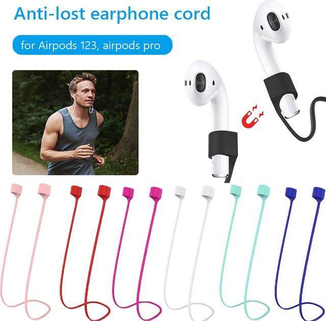 Apple Silikon Kabelhalter für AirPods 1 2 3 Pro in Pink zur Sicherung deiner kabellosen Kopfhörer - Bild 1