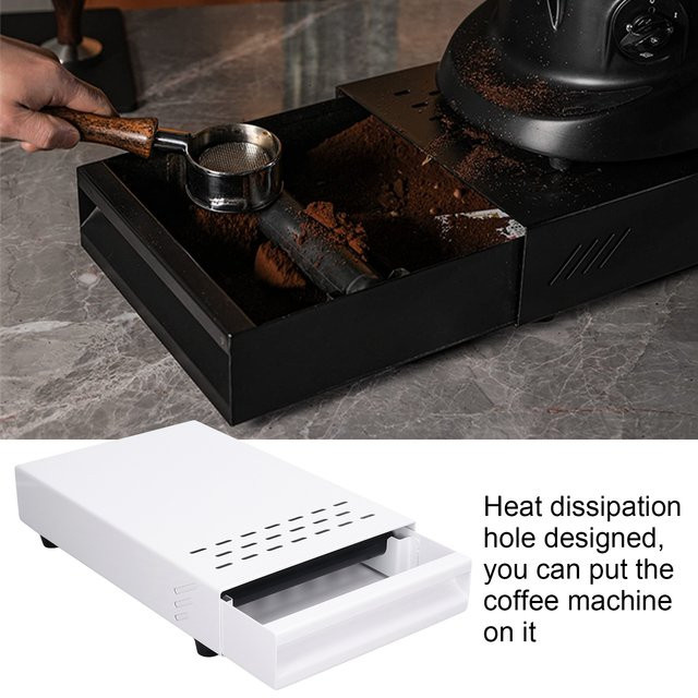 TOPINCN Kaffeesatzbehälter aus Edelstahl in Silber und Schwarz, rutschfester Kaffee-Abklopfbehälter in rechteckiger Form - Bild 1