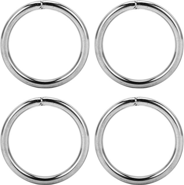 10 Stück Neoglint Geschweißte Runde Ringe aus Edelstahl in Silber, Durchmesser: 40 mm, Stärke: 4 mm - Bild 1