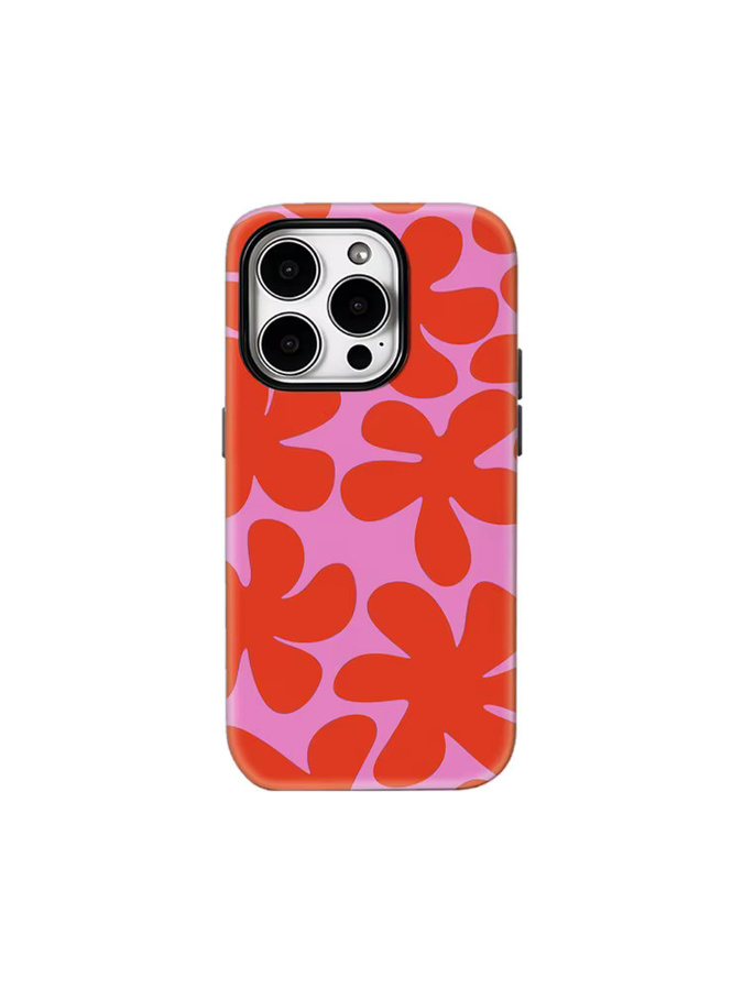 Handyhülle mit rosa und roten Blumen für Apple iPhone 11 bis iPhone 17 Pro Max Plus mit doppelschichtiger Rückseite - Bild 5