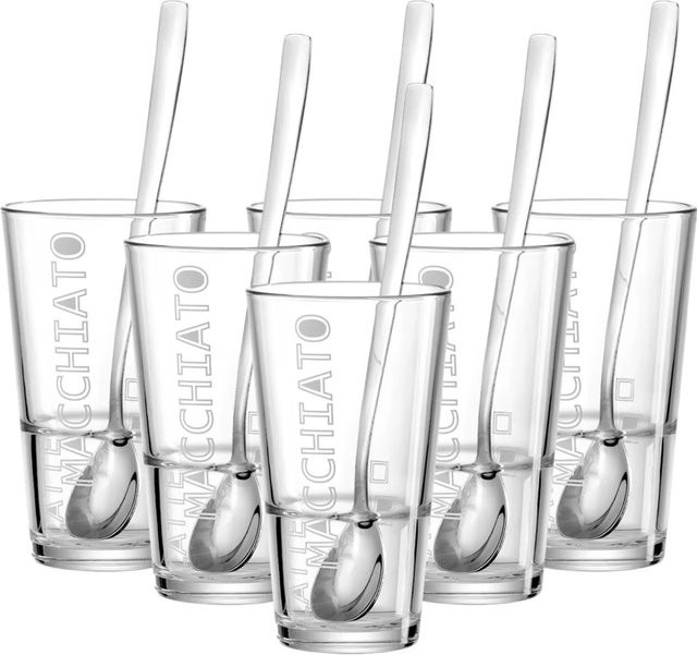 Ritzenhoff & Breker Lena Latte Macchiato Gläser mit Löffel, transparent, 6er Set, 350 ml - Bild 1