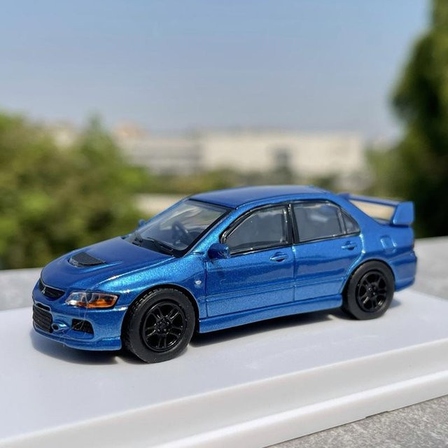 Linyi toy car Mitsubishi Lancer Evolution Evo Ix 9, Sportwagenmodell, 1:64, Metall, ab 14 Jahren - Bild 1