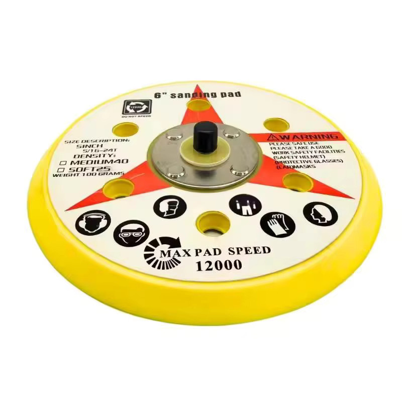 Vinyl PSA Schleifpad für Klebescheiben und Stützteller, Durchmesser: 150 mm, Farbe: Gelb, Gewinde: 5/16 Zoll-24, Zubehör für Exzenterschleifer - Bild 2