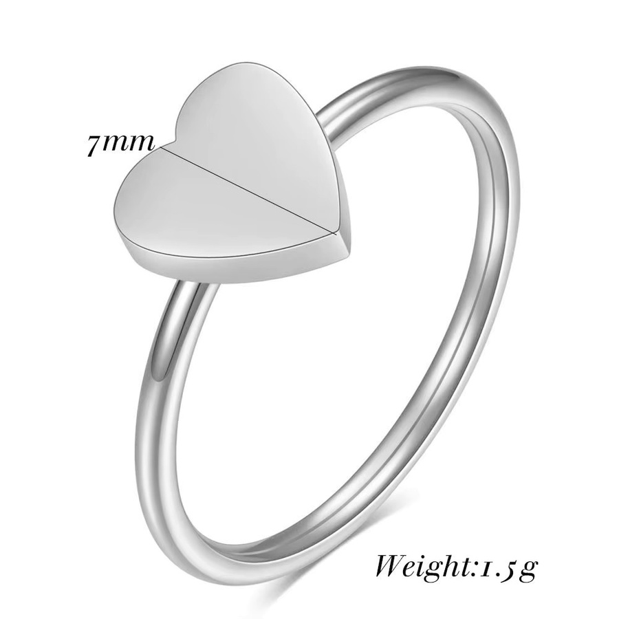VQYSKO Herzring Edelstahl, Silber, Unisex - Bild 1