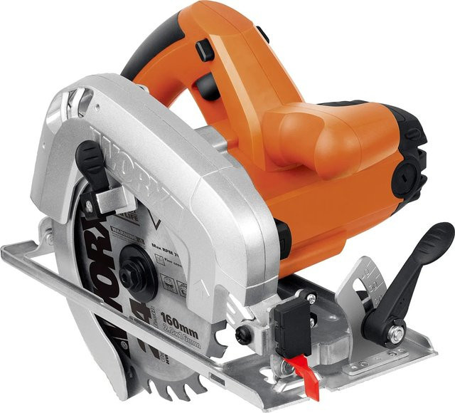 Worx Handkreissäge WX425 in Rot, Schwarz und Orange mit Aluminiumgehäuse - Bild 1