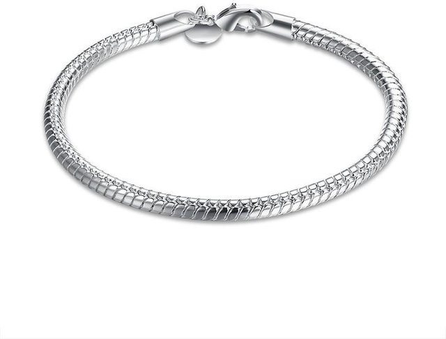 Schlangenarmband Kupfer, Weiß, 4 mm, Damen - Bild 1