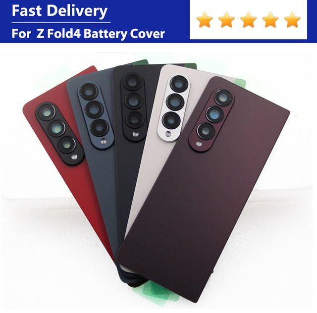 Samsung Z Fold 4 F936 Ersatzteil Set: Rückseite Gehäuse, Batterieabdeckung und Kameraobjektiv-Lünette in Schwarz - Bild 1