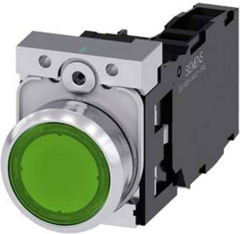 Siemens Drucktaster 3SU1153-0AB40-1FA0 in Grün aus Metall - Bild 1
